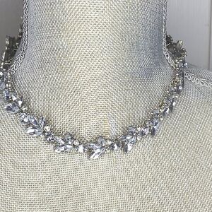 Statement Fashion Jewelry l Costume Necklace l Clear Crystal Wheat Necklace #182